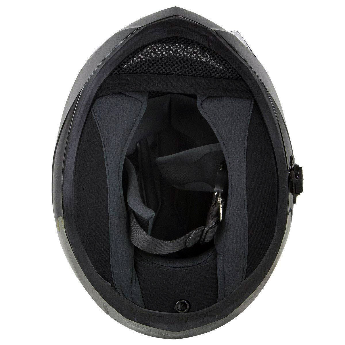 Milwaukee Helmets H510 Gloss Black 'Chit-Chat' Full Face Motorcycle Helmet w/ Intercom - Built-in Speaker and Microphone for Men / Women Medium