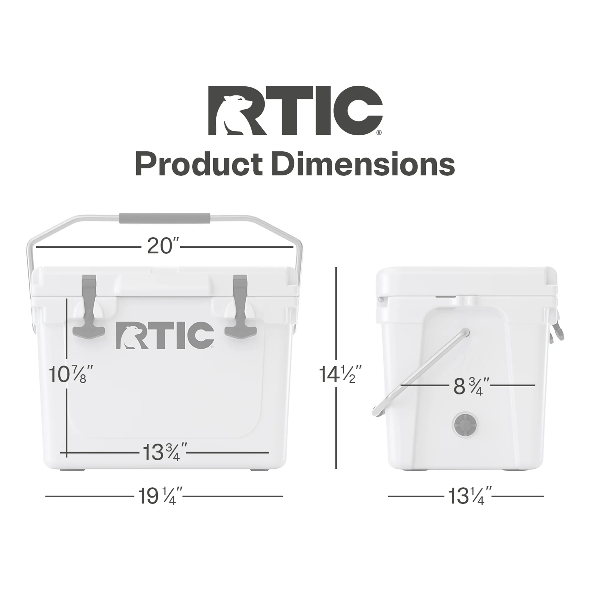 RTIC 20 QT Ultra-Tough Rotomolded Hard-Sided Ice Chest Cooler, Tan, Fits 30 Cans