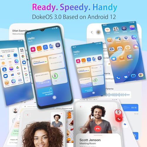 OSCAL C30 Android Phone, Octa-Core 7GB+32GB/SD 1TB Unlocked Cell Phone, 6.5" HD+, 5080mAh Battery, 3 Card Slots Smartphones, 4G Dual SIM Phone, 12MP+5MP, Face ID, T-mobile Cellphone