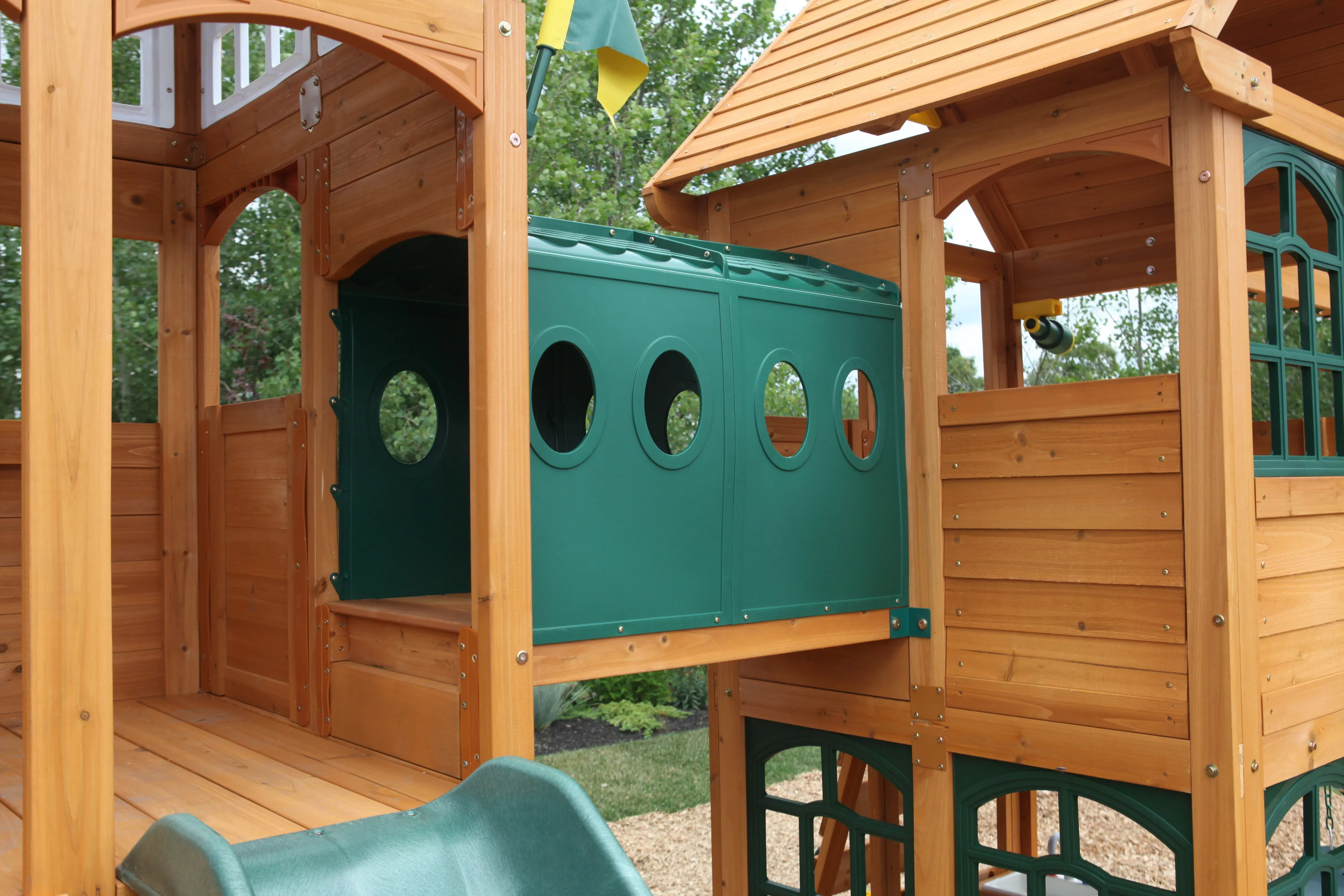 Paramount Wooden Swing Set / Playset with Tunnel, Slides and Kitchens