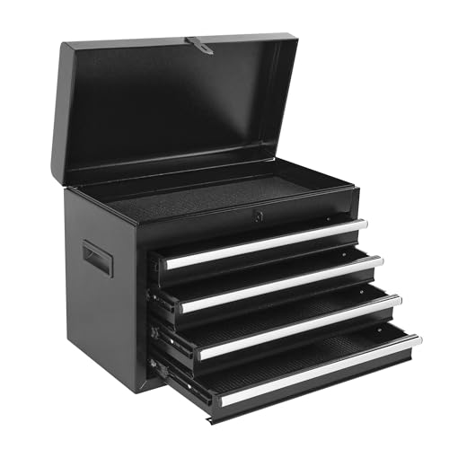Rolling Tool Chest, 5-Drawer Rolling Tool Storage Cabinet with Detachable Top Tool Box, Liner, Universal Lockable Wheels, Adjustable Shelf, Locking Mechanism,Tool Cart for Garage Workshop