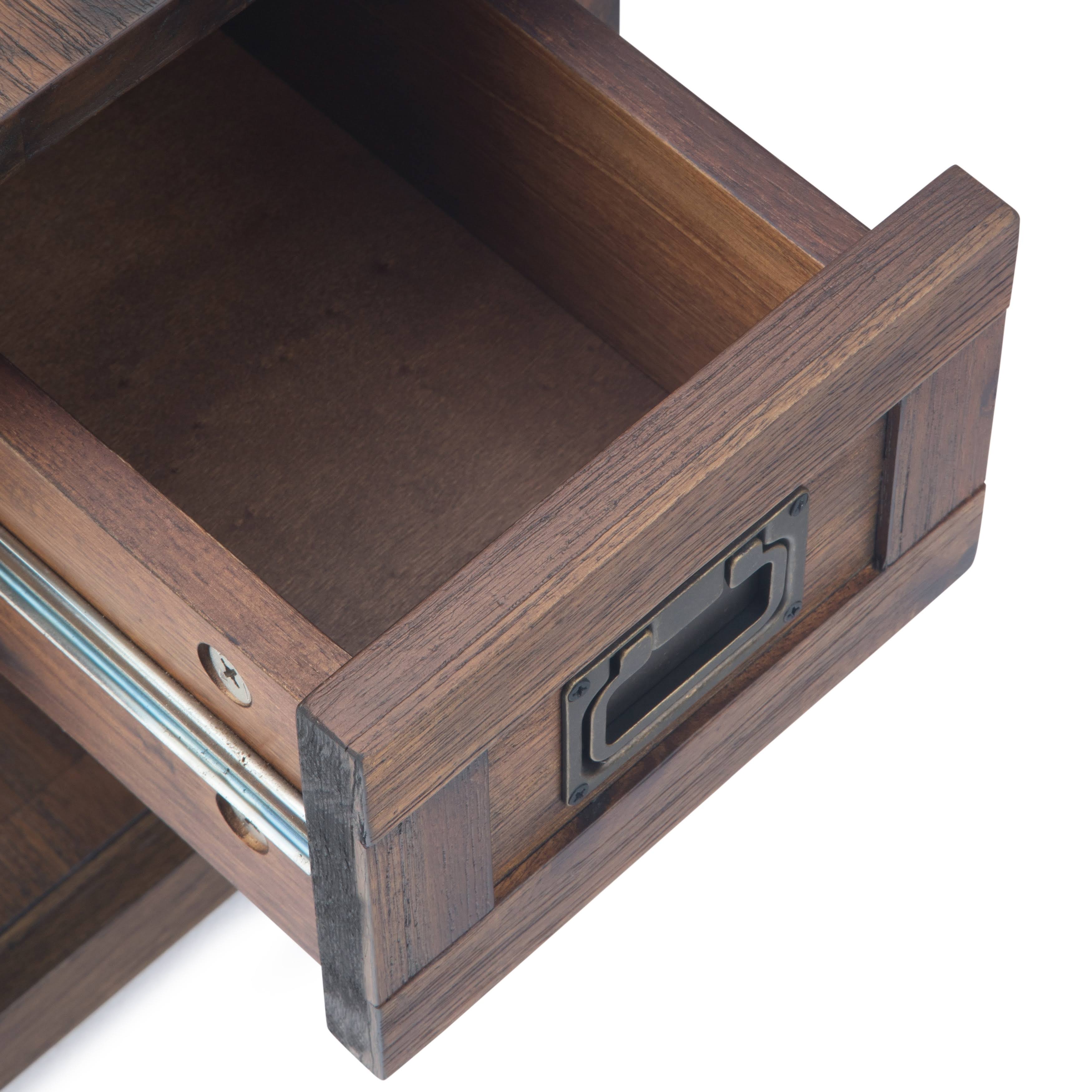 Wyndenhall Garret Solid Acacia Wood 14 inch Wide Rectangle Rustic Contemporary Narrow Side Table - 14x22 W x 24x22 D x 20x22 H