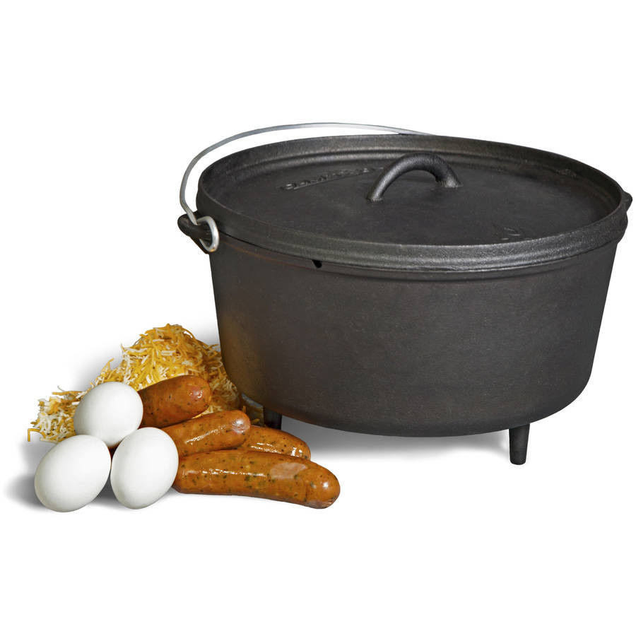 Camp Chef 12 inch Cast Iron Deep Dutch Oven With True Seasoned Finish, Size: 8 qt
