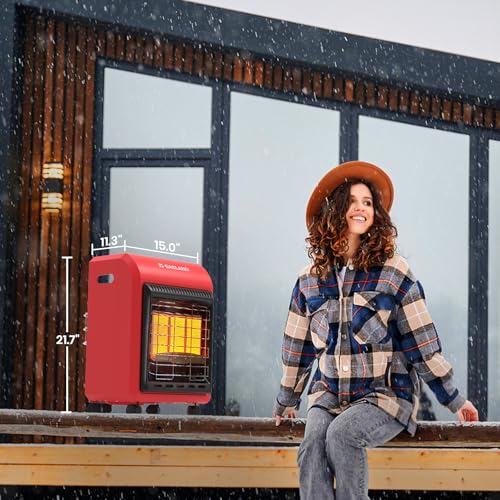 Gasland MHA18BN Propane Radiant heater, 18,000 BTU Warm Area up to 450 sq. ft, Portable LP Gas Heater for Garages, Workshops and Construction Sites, Ultra Quiet Propane Heater with LP Regulator Hose