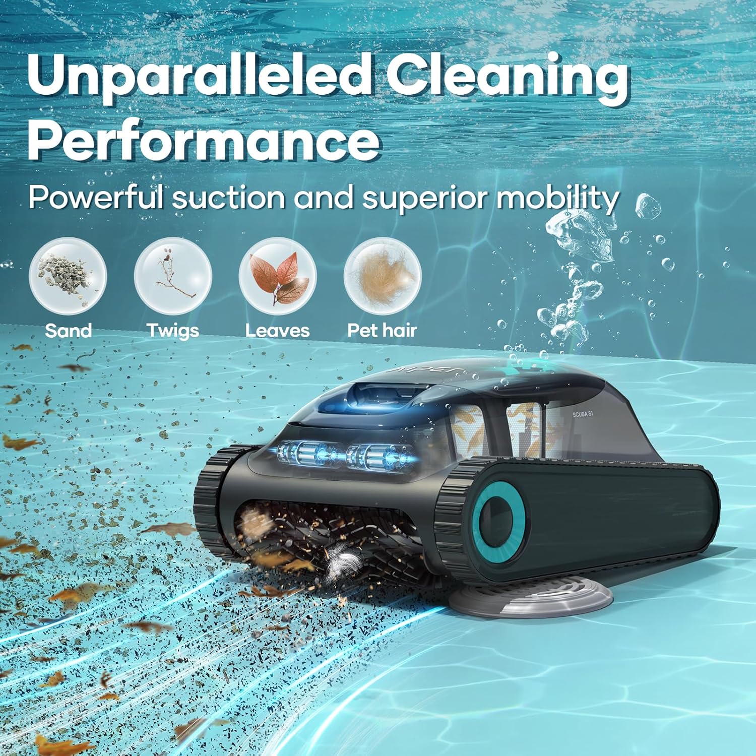 Aiper Surfer S1 Robotic Pool Skimmer with Aiper Scuba S1 Robotic Pool Cleaner