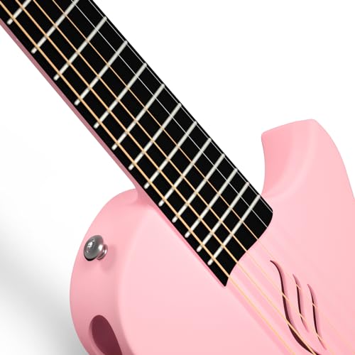 Enya Nova Go Carbon Fiber Acoustic Guitar 1/2 Size Beginner Adult Travel Acustica Guitarra w/Starter Bundle Kit of Colorful Packaging, Acoustic Guitar Strap, Gig Bag, Cleaning Cloth, String(Black)
