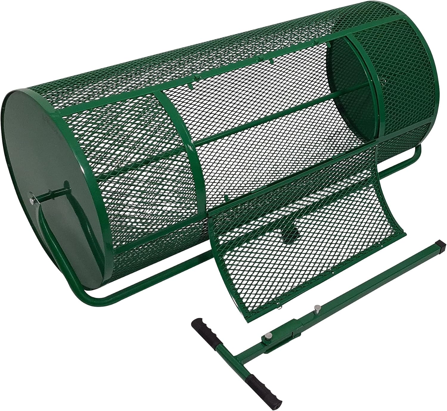 Landzie Lawn & Garden Spreaders - 44 Inch Heavy Duty Metal Mesh Basket Push/Tow Spreader - Compost, Peat Moss, Top Soil, Mulch - Durable Lightweight Multi-Purpose Yard Care Equipment - Manure Spreader