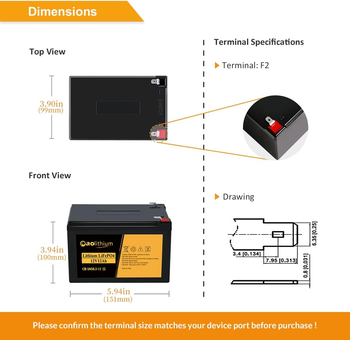 Aolithium 100ah Lithium Battery 12V LiFePO4 Battery with Bluetooth APP 4000 Cycles Maintenance-FreeBattery with Built-in BMS Perfect for RV Solar Marine UPS Off-Grid Applicatins