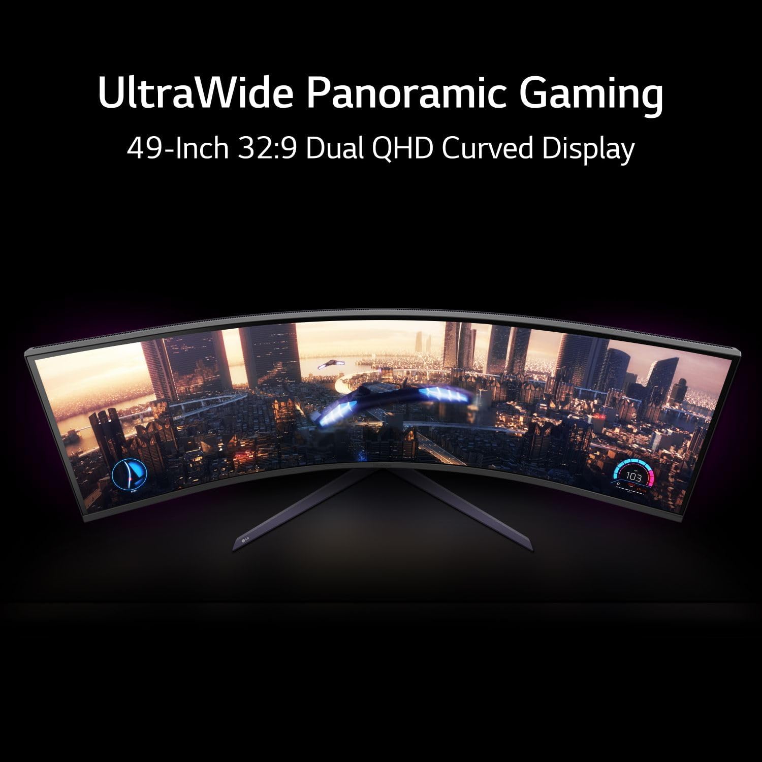 LG 49GR85DC-B.AUS 49" Curved Ultragear™ DQHD 1ms 240Hz Monitor with VESA DisplayHDR™ 1000, Black (Renewed)
