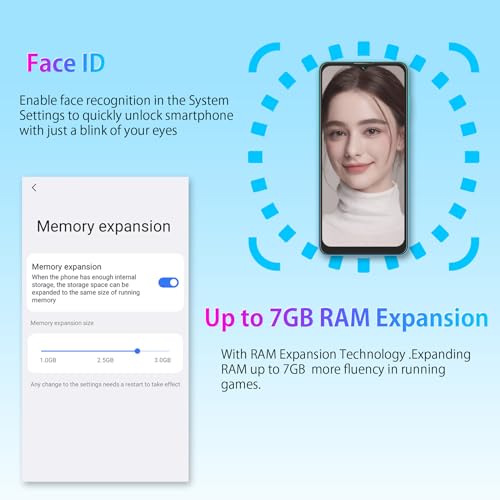 OSCAL C30 Android Phone, Octa-Core 7GB+32GB/SD 1TB Unlocked Cell Phone, 6.5" HD+, 5080mAh Battery, 3 Card Slots Smartphones, 4G Dual SIM Phone, 12MP+5MP, Face ID, T-mobile Cellphone