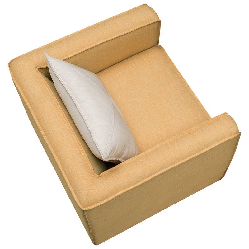 Furniture of America Charlie Modern Fabric Accent Chair in Yellow