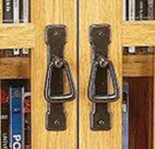 Leslie Dame Enterprises M-371 Mission Style Glass Cabinet Multimedia Storage, Oak