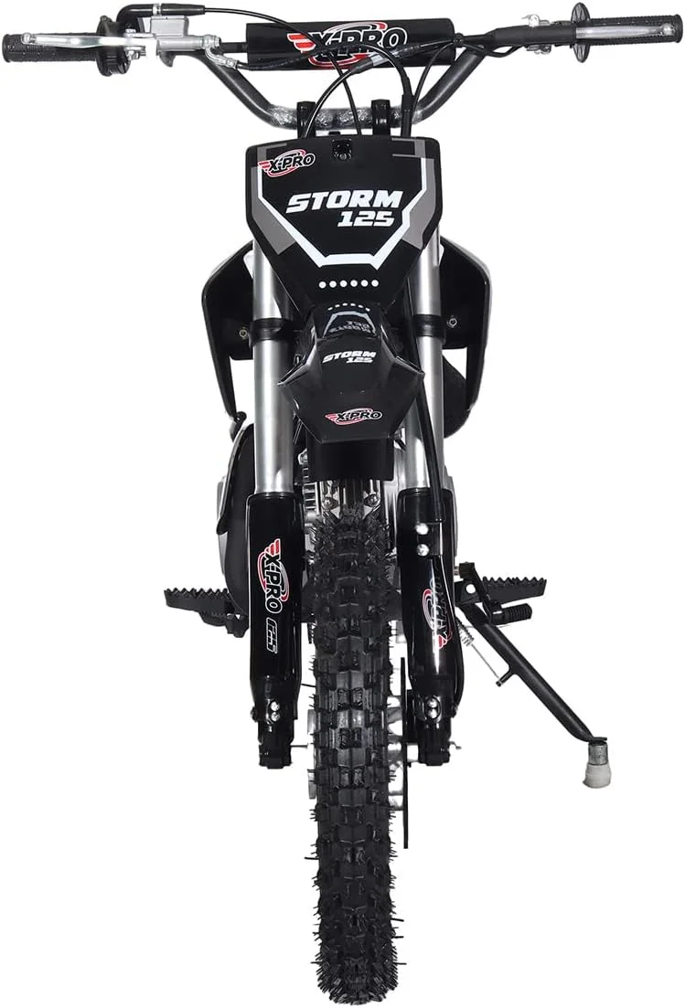 X-Pro Brand New Storm 125cc Dirt Bike with 4-Speed Manual Transmission, Kick Start, Big 14"/12" Tires! - Curated Treasures Market