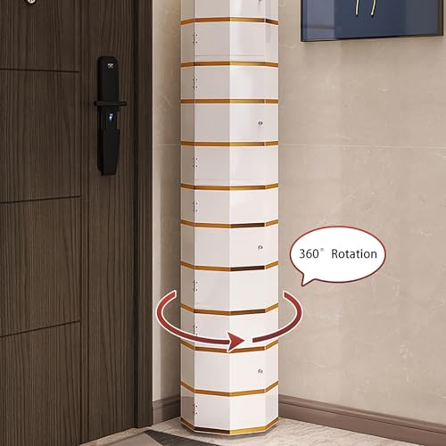360° Rotating Round Octagon Shoe Rack Tower Cabinet, 360° Rotating Shoe Cabinet, Simple Storage Shoe Tower Exquisite Beautiful, Space-Saving, for Home Hallway Entrance Bedroom