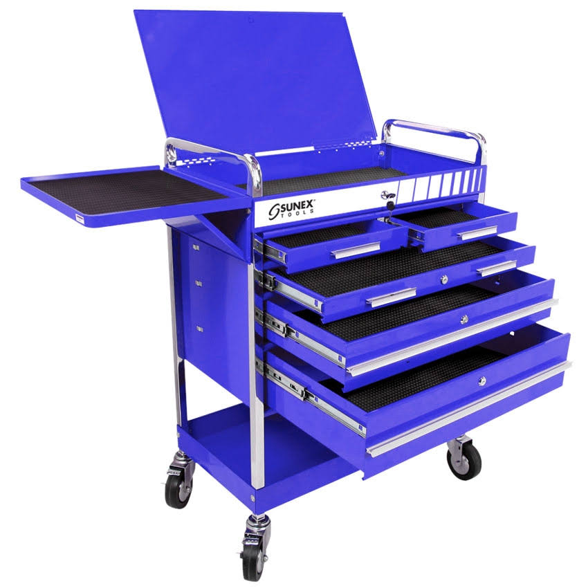 Sunex Professional 5 Drawer Service Cart - Red 8045
