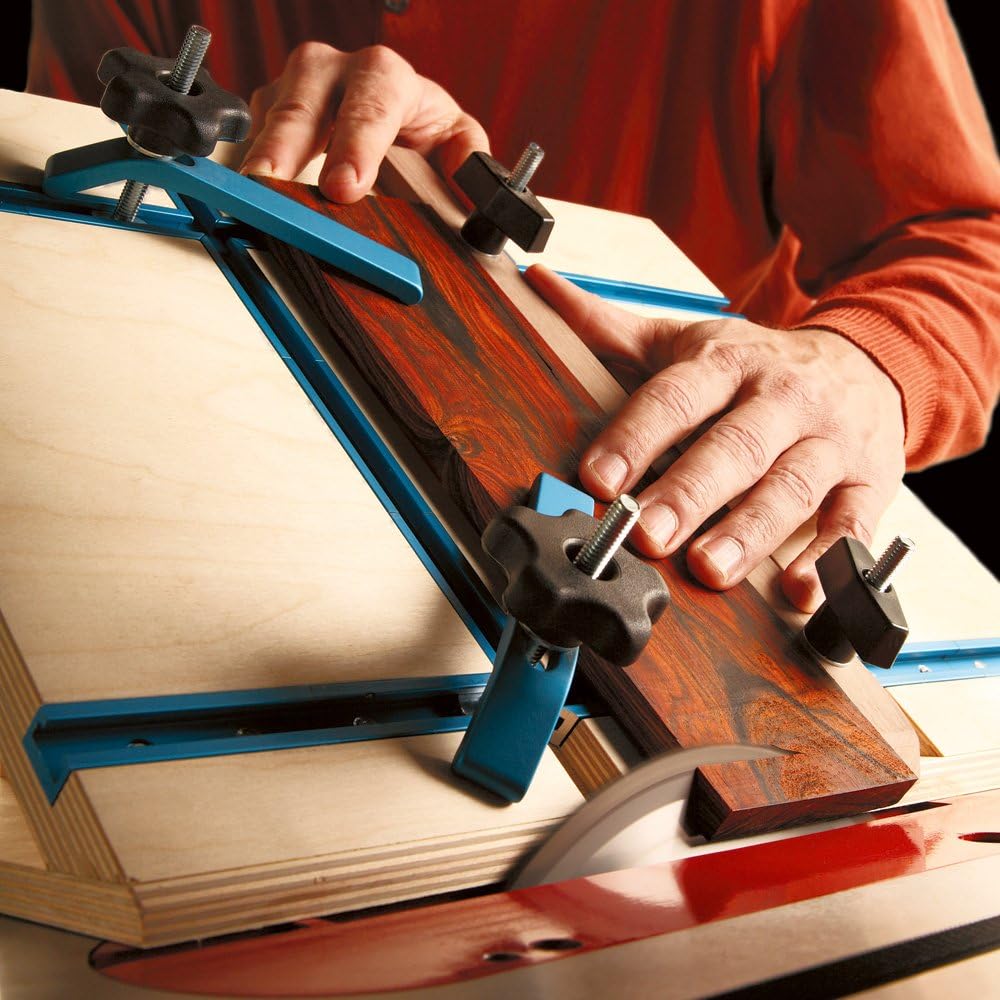 Rockler Universal Aluminum T Track Kit (17-Piece), 4’ Length T Track Aluminum w/ Unique Stacked-Slot Design - T Tracks Woodworking Kit Includes T-Slot Bolts, T-Knobs, 5-Star Knobs Pack of 2