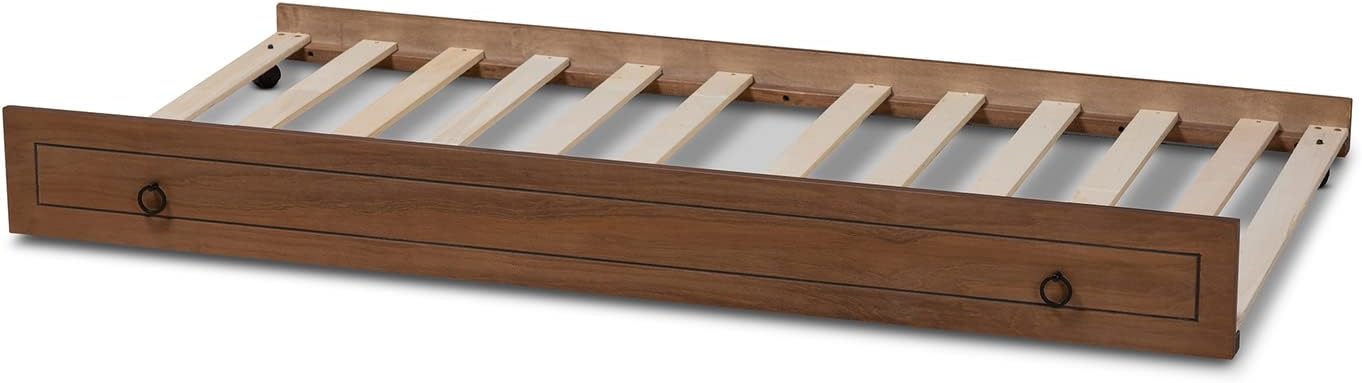 Baxton Studio Alya Classic Traditional Farmhouse Walnut Brown Finished Wood Twin Size Daybed