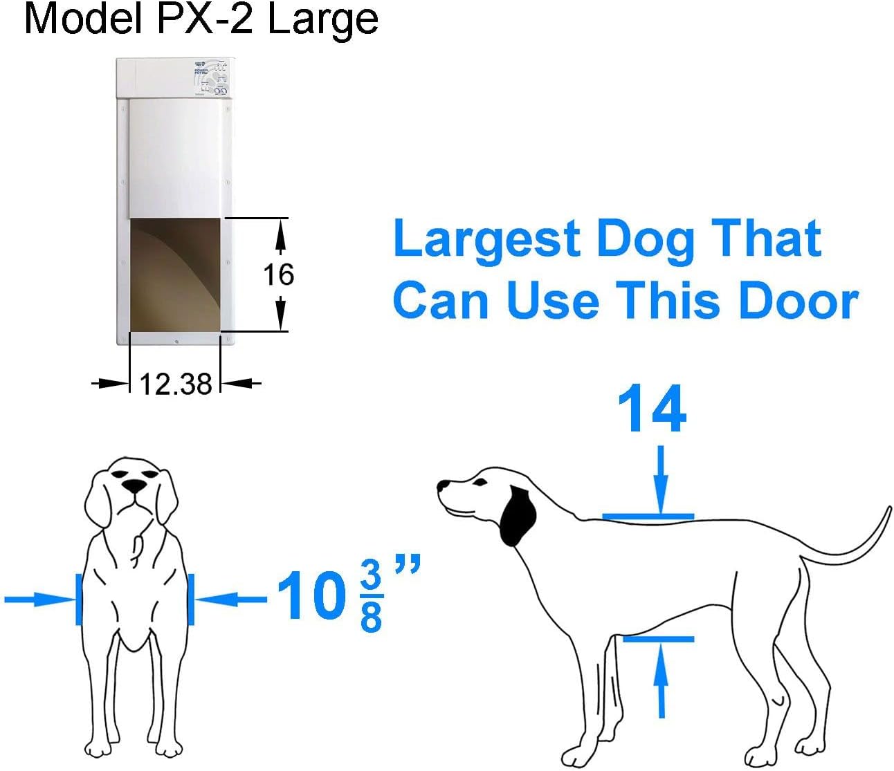 Power Pet Electronic Dog Door - High Tech Pet WiFi Enabled Electronic Pet Doors - Ultrasonic Collar-Smart Phone App - Vertically Sliding Air Tight Dog Doors for Pets up to 100 lbs - Large - PX2-WIFI