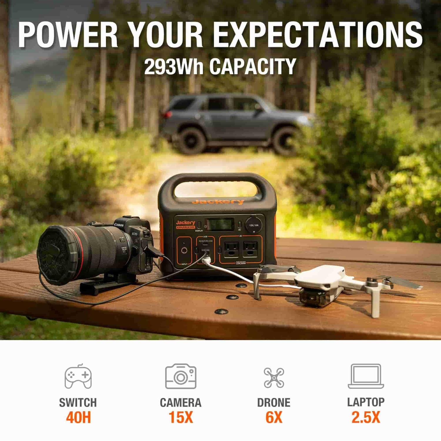 Jackery Explorer 300 Portable Power Station 300W Solar Lightweight Battery Solar Generator for camping