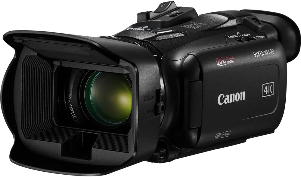 Canon Vixia HF G70 UHD 4K Camcorder (Black) (5734C002) + 64GB Memory Card + Bag + Card Reader + Flexible Tripod + Memory Wallet + Cap Keeper + Cleaning Kit (Renewed)
