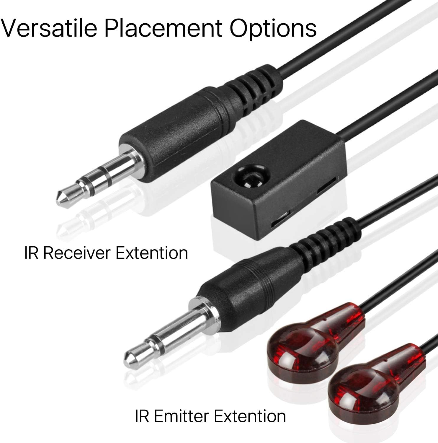 TNP Wireless IR Extender Repeater - Universal Remote Control Infrared IR Transmitter and Receiver with 2 Head Eye IR Blaster Emitter Booster Cable Supports Long Range 500FT+ Pack of 2