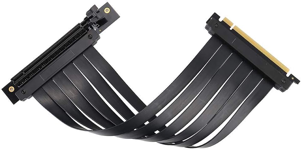 Qingsea Pcie Riser Extension Cable PCI-E 4.0 x 16 Vertical GPU Mount Cable High Speed PCI Express Riser Card 90 Degree for Computer Riser Cable(25CM)