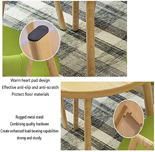 Round Dining Table Set W/ 4 Chair - Save Space Living Room Kitchen Table Restaurant Coffee Table 80cm Dining Table 5-piece Set Modern Design 1 Table 4 Chairs Retro Lounge Chair ( Color : Light Grey )