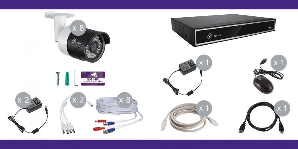 Loocam 1080p 8 CH HD-TVI Video Security Camera System DVR Surveillance Kit