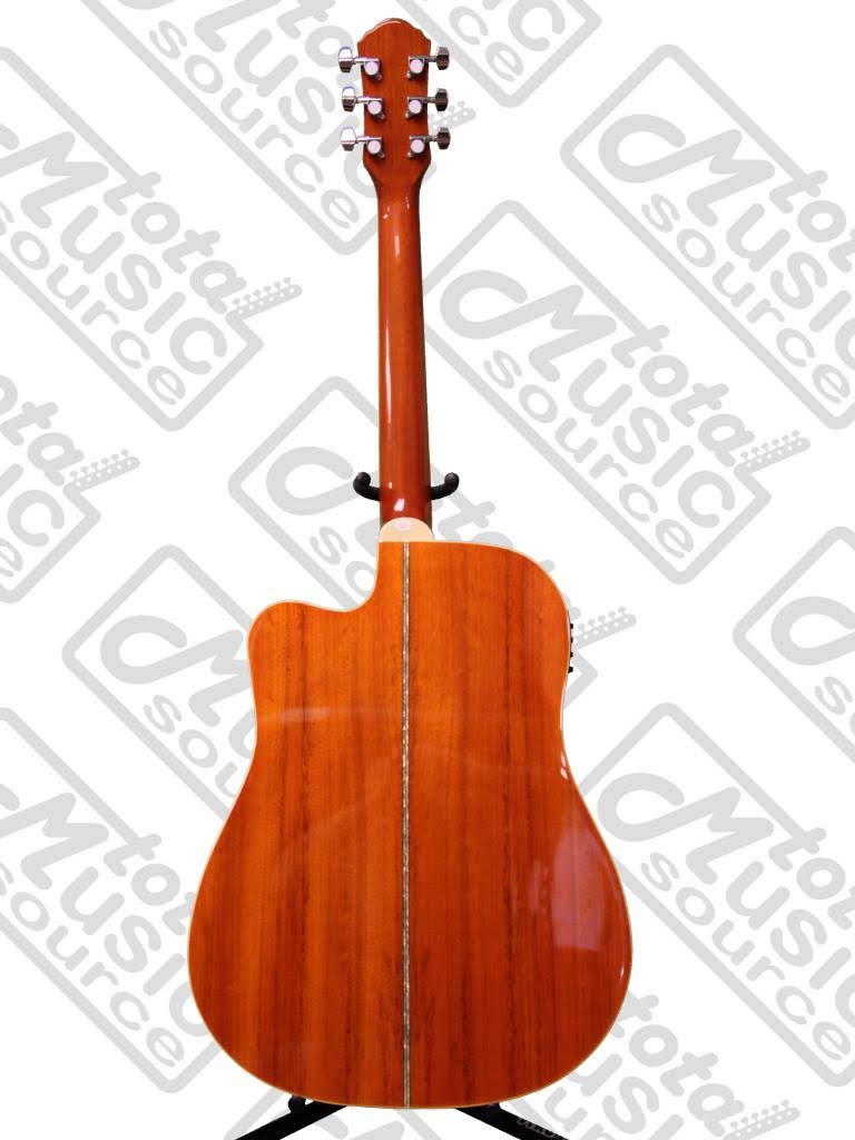 Oscar Schmidt Og2cefys Flame Yellow Sunburst Dreadnought Guitar