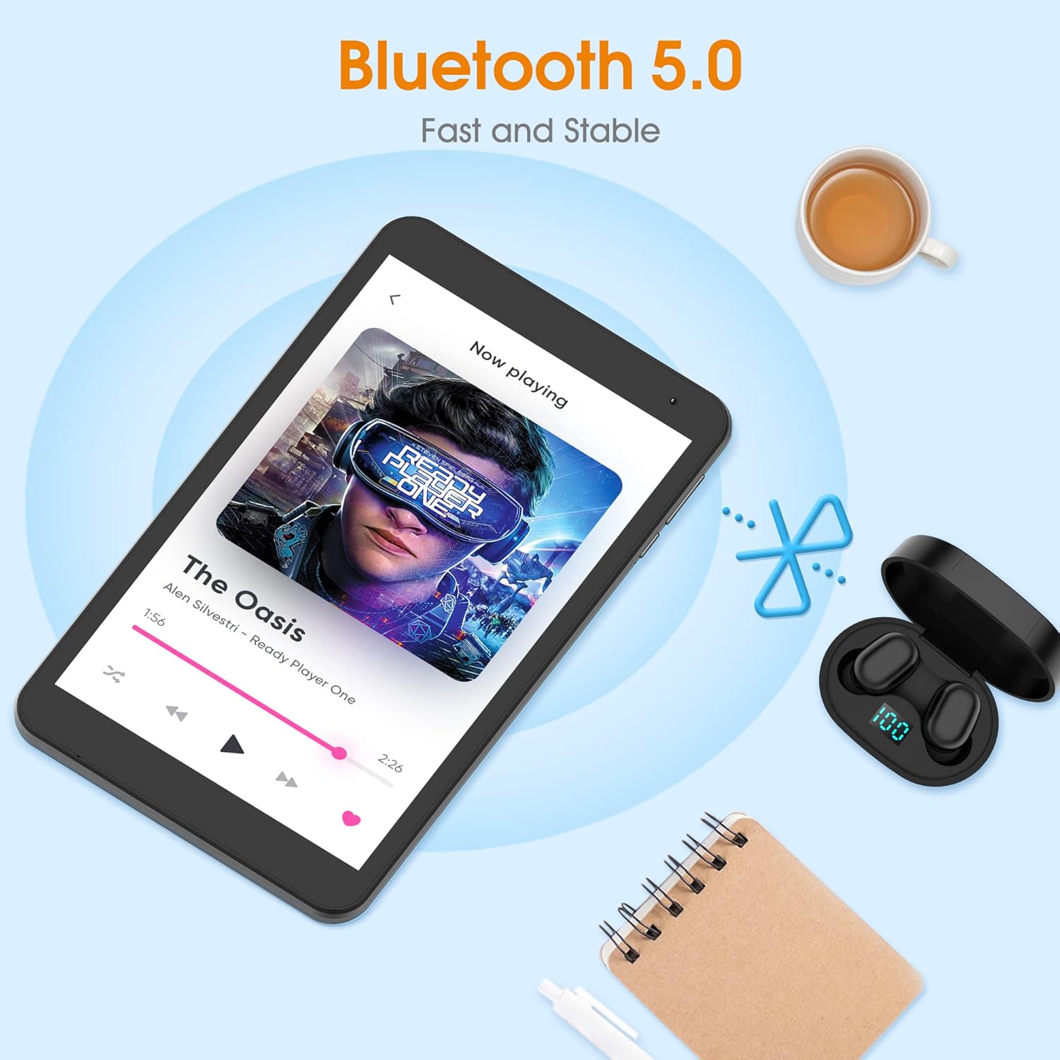 Tablet 8 inch Android Tablet, FANGOR Computer Tablet, Android 11.0 Tablet Quad-Core Processor 32GB Storage Tablet Computer, 2GB RAM, 5G WiFi, Bluetooth 5.0, Dual Camera (Silver Grey)