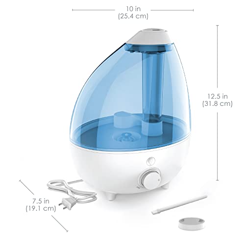 Pure Enrichment MistAire Ultrasonic Cool Mist Humidifier - Quiet Air Humidifier for Bedroom, Nursery, Office, & Indoor Plants - Lasts Up To 25 Hours