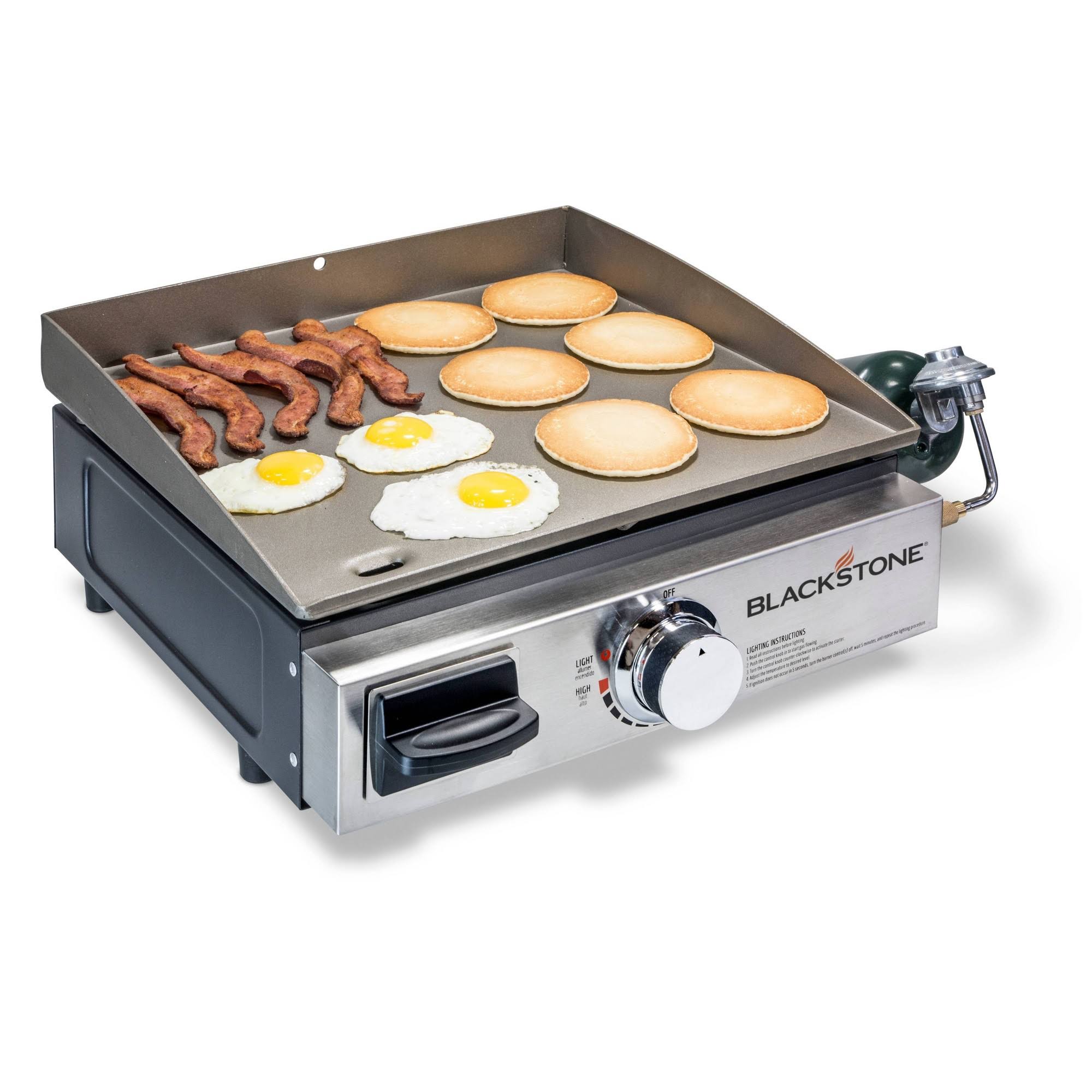 Blackstone 17 in. Table Top 1-Burner Portable GAS Griddle in Stainless Steel and Black