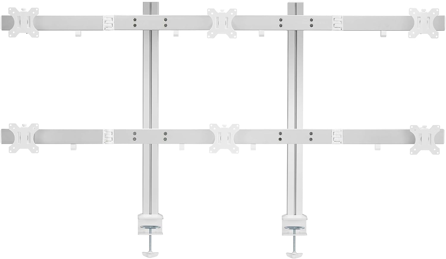 TechOrbits Hex Monitor Stand - Six Screens Heavy Duty Aluminum Monitor Arms - 6 Monitor Premium Mount