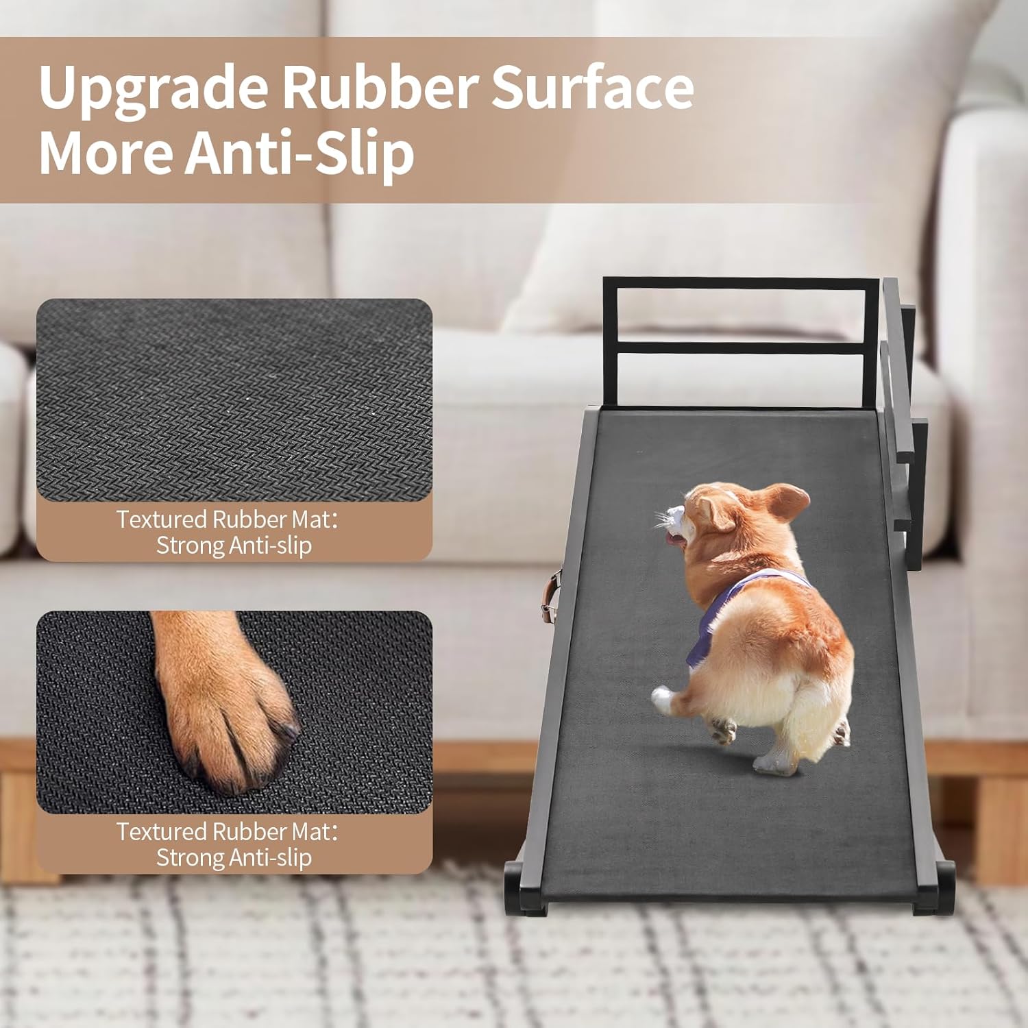 Dog Ramp,Upgrade Rubber Mat High Traction Ramp,5 Level Adjustable Folding Pet Ramp for Middle Bed, Couch,SUV,Great for Small & Large Old Dogs & Cats,Supports up to 200 lbs,45.2" Long(2024 Upgrade)