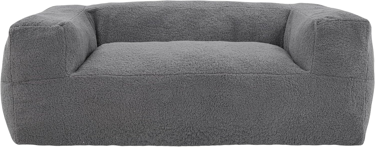 71" Large Memory Foam Bean Bag Sofa Chair with Armrest for Adults, Giant Foam Filled Furniture Lazy Soft Beanbag Couch Living Room Chill Gaming Reading Plush Lounger Chair Gray