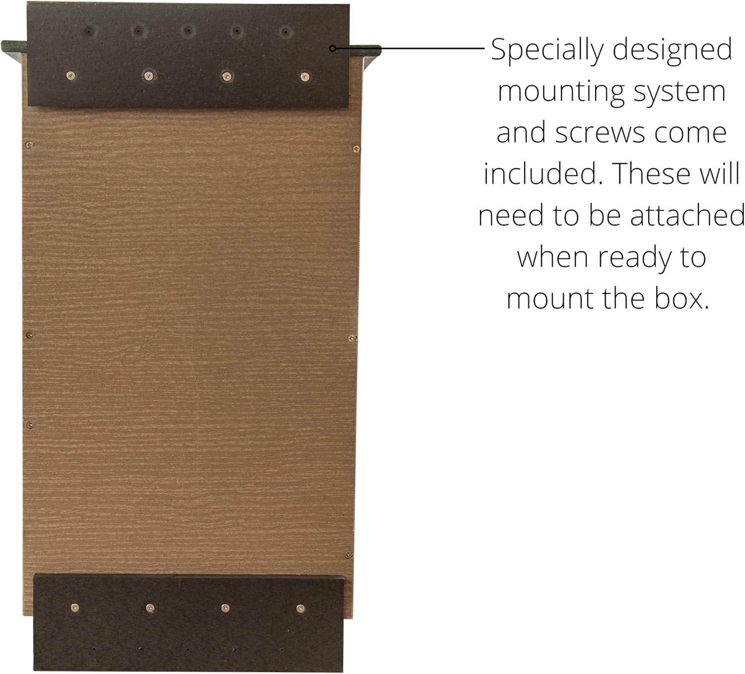 JCs Wildlife Recycled Poly Lumber Barred Owl Nesting Box - Mounting Hardware and Pine Shavings Included - Dedicated Clean Out Door - Made in The USA