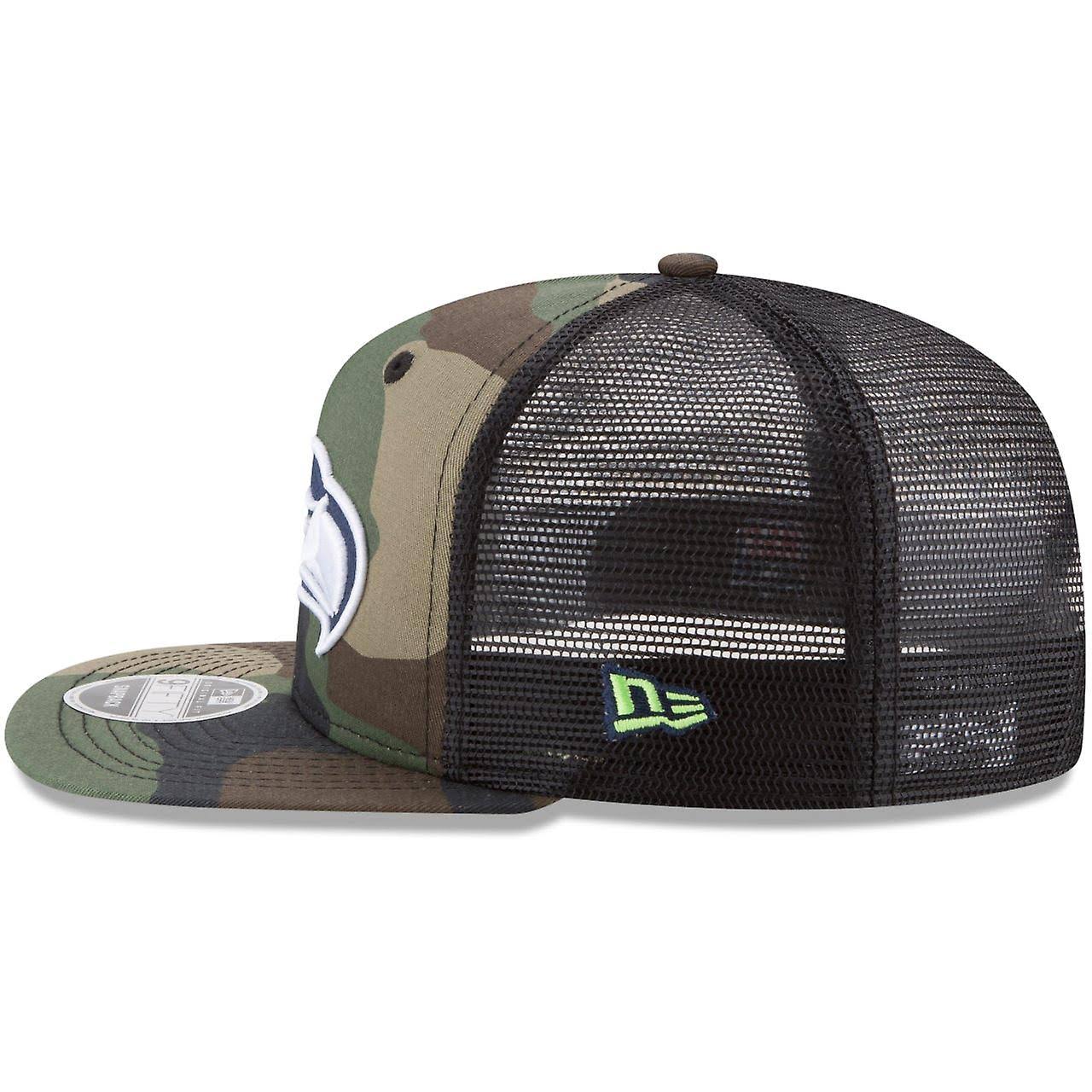 New Era Seattle Seahawks Woodland Camo/Black Trucker 9FIFTY Snapback Adjustable Hat