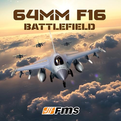 Fms Rc Planes for Adults EDF Jet Remote Control Airplane Fighting Falcon 64mm F16 Battlefield Gray 6 Channel Hobby Rc Airplanes PNP (No Radio, Battery, Charger)
