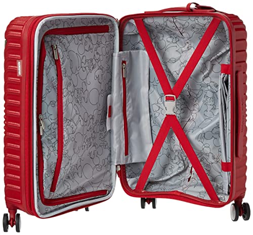 American Tourister Disney Molded Hardside Expandable Luggage with Spinner Wheels, Red, Carry-On 20-Inch