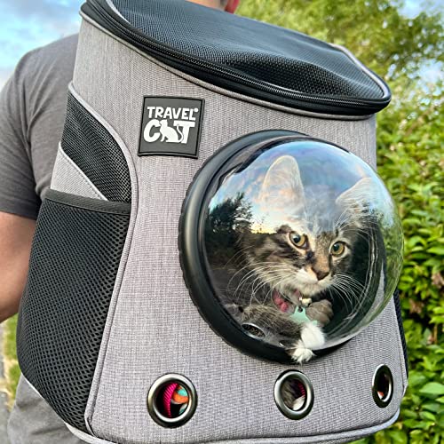 Fat Cat Backpack Carrier - Airline Approved Cat Carrier with Space Capsule Bubble for for Small Cats, Kitten - Premium Stray Cat Carrier Backpack for Outdoor, Travel, Hiking, Pet Supplies
