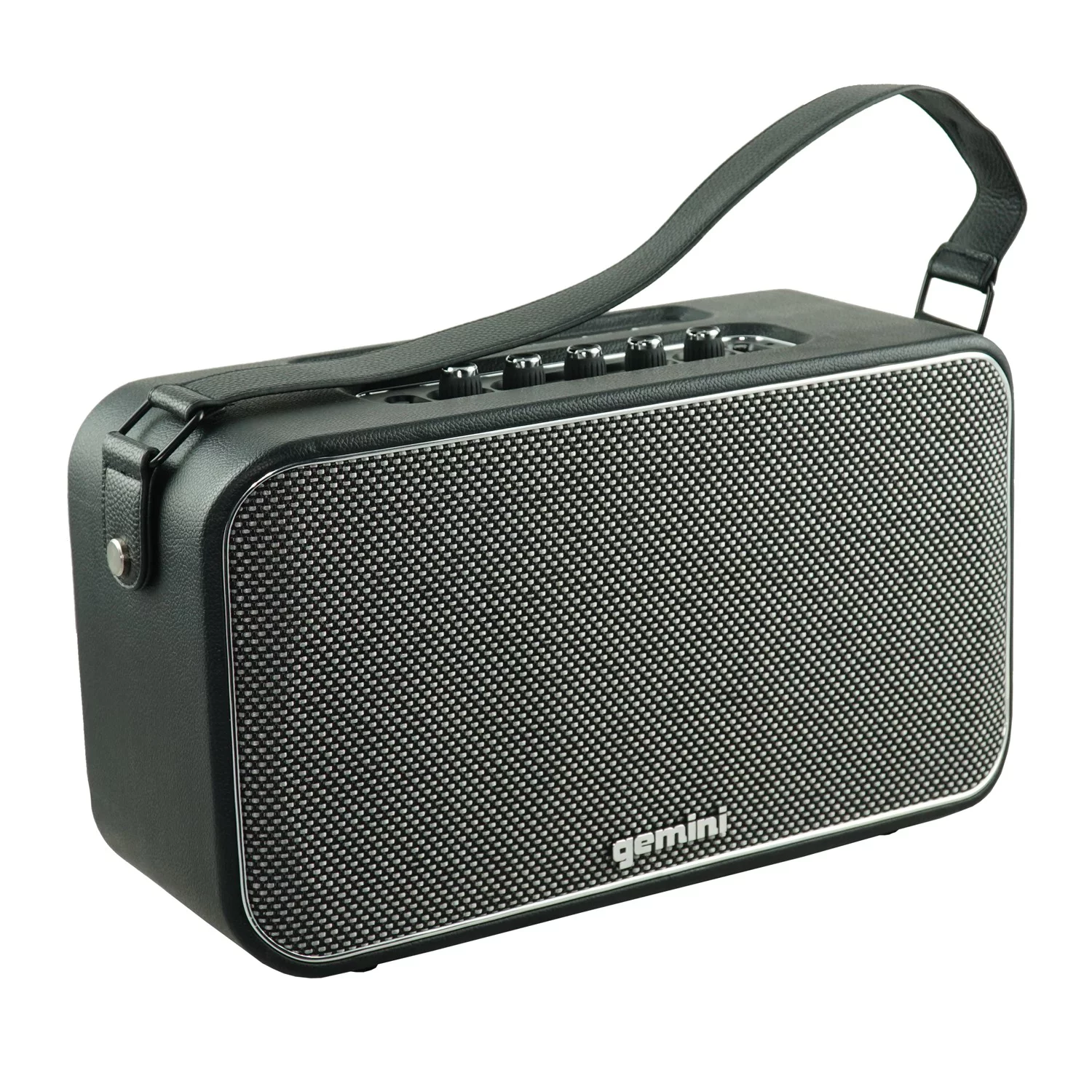 Gemini GTR-400 Portable Bluetooth Speaker (90 Watts, Guitar and Microphone Inputs, USB Record and Playback)