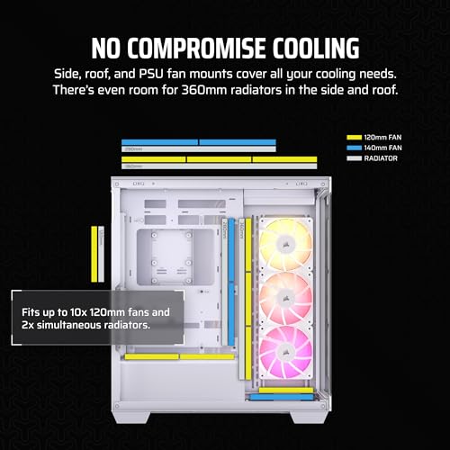 CORSAIR 3500X ARGB Mid-Tower ATX PC Case – Panoramic Tempered Glass – Reverse Connection Motherboard Compatible – 3X CORSAIR RS120 ARGB Fans Included – Black