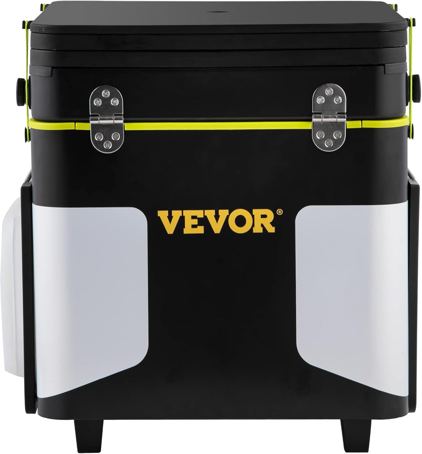 VEVOR Camping Kitchen, Outdoor Cooking Station Multifunctional Integrated Box with Wheels & Windproof Stove Portable Folding Tables Storage Organizer, for Picnic BBQ Beach Traveling, Black