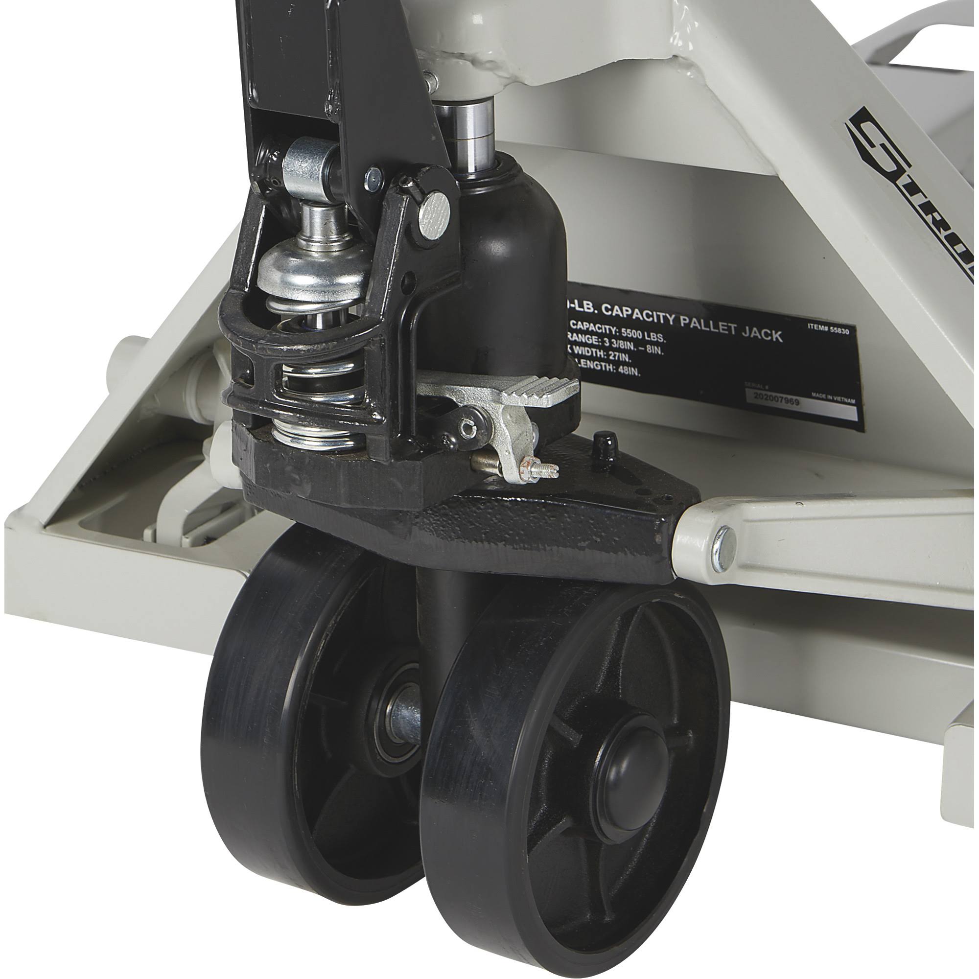 Strongway Pallet Jack - 5500-Lb. Capacity, 61inch L x 27inch W, Model 51-S00