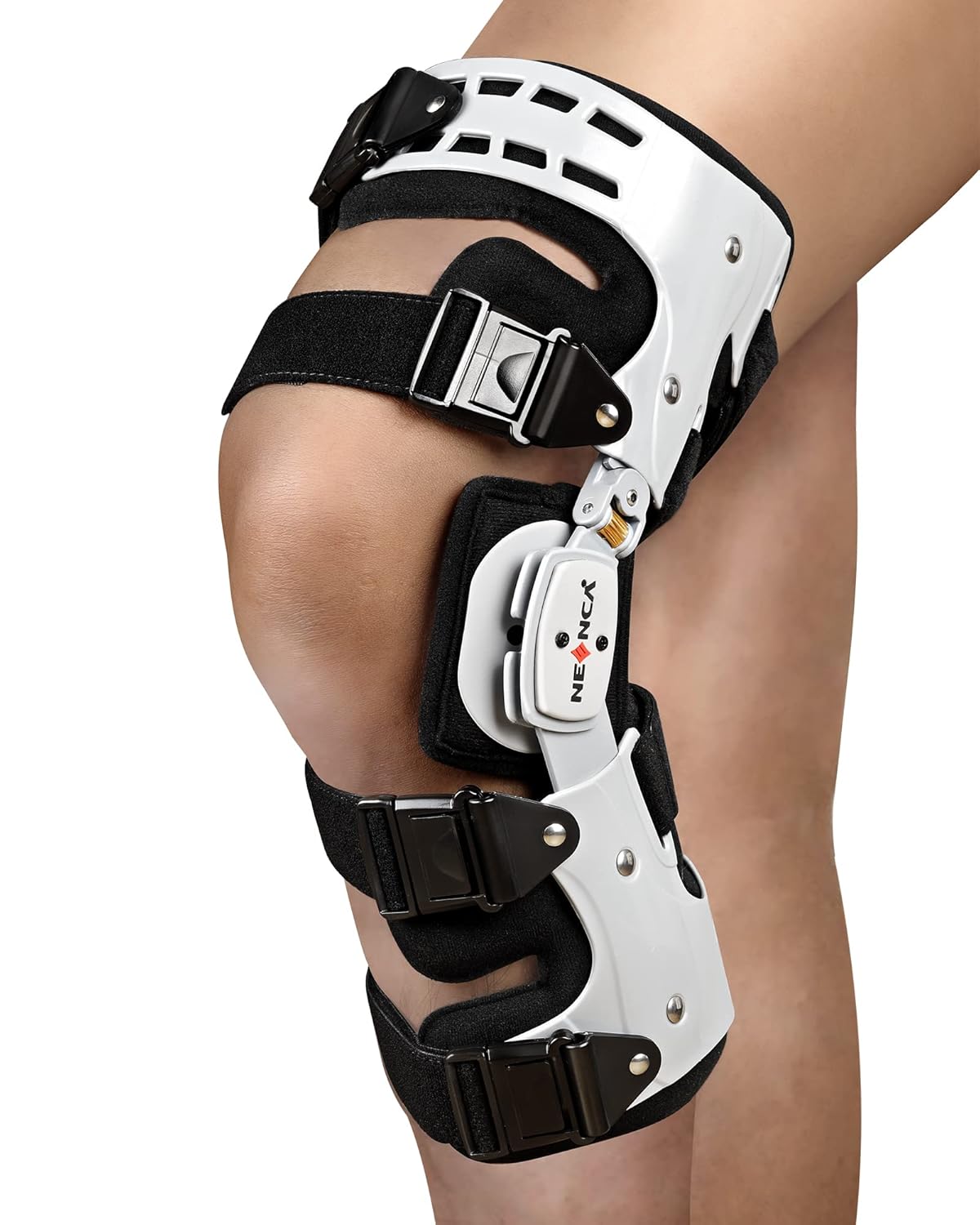 NEENCA Unloader ROM Knee Brace, Hinged Immobilizer for ACL, MCL, PCL Injury - Orthosis Stabilizer for Women and Men. Adjustable Recovery Support for Orthopedic Rehab, Post Op, Meniscus Tear, Arthritis (Left Leg (one size fits all))