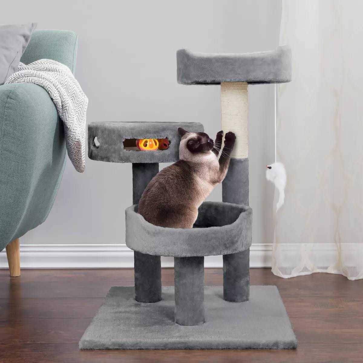 Pet Adobe 3-Tier Cat Tower &amp; Interactive - Pet Supplies online store