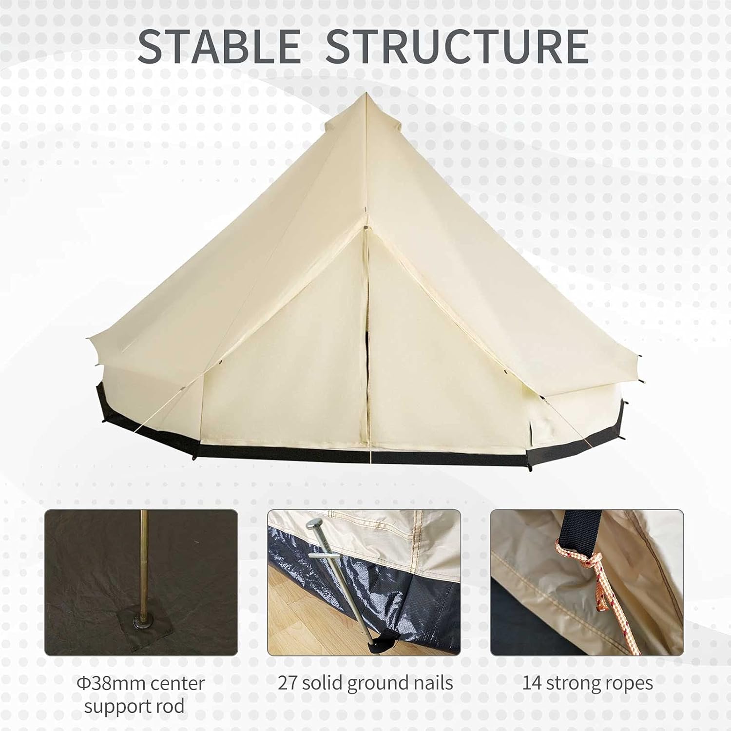 Outsunny 10-Person Waterproof Camping Tent Yurt with Unique Style, Spacious Interior, & Breathable Waterproof Design, 16.4' x 16.4' x 9.8'