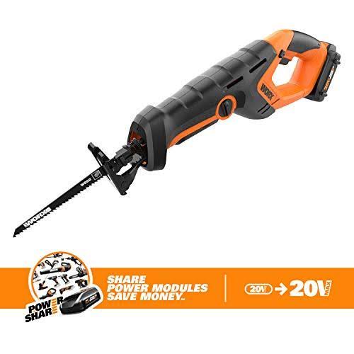 Worx Wx508l Cordless Reciprocating Saw, 20V