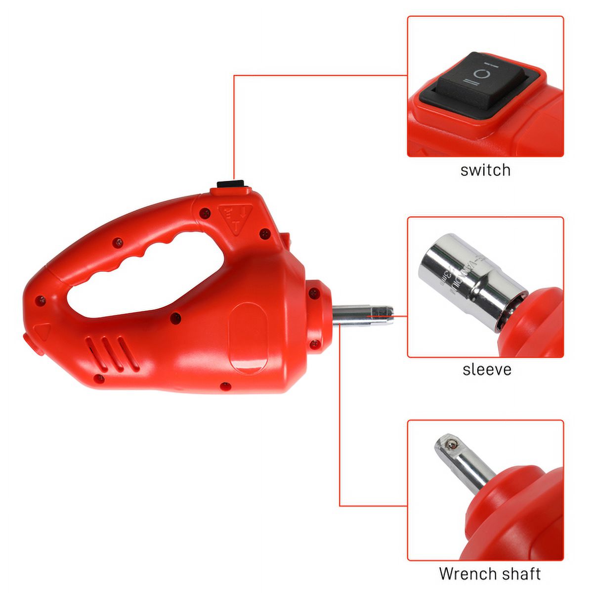 ELTPOWER Electric Car Jack,5 Ton 12V Hydraulic Jack Lift with Electric Impact Wrench,Built-in Inflatable Pump,and LED Light for SUV MPV Sedan Truck Change Tires Garage Repair