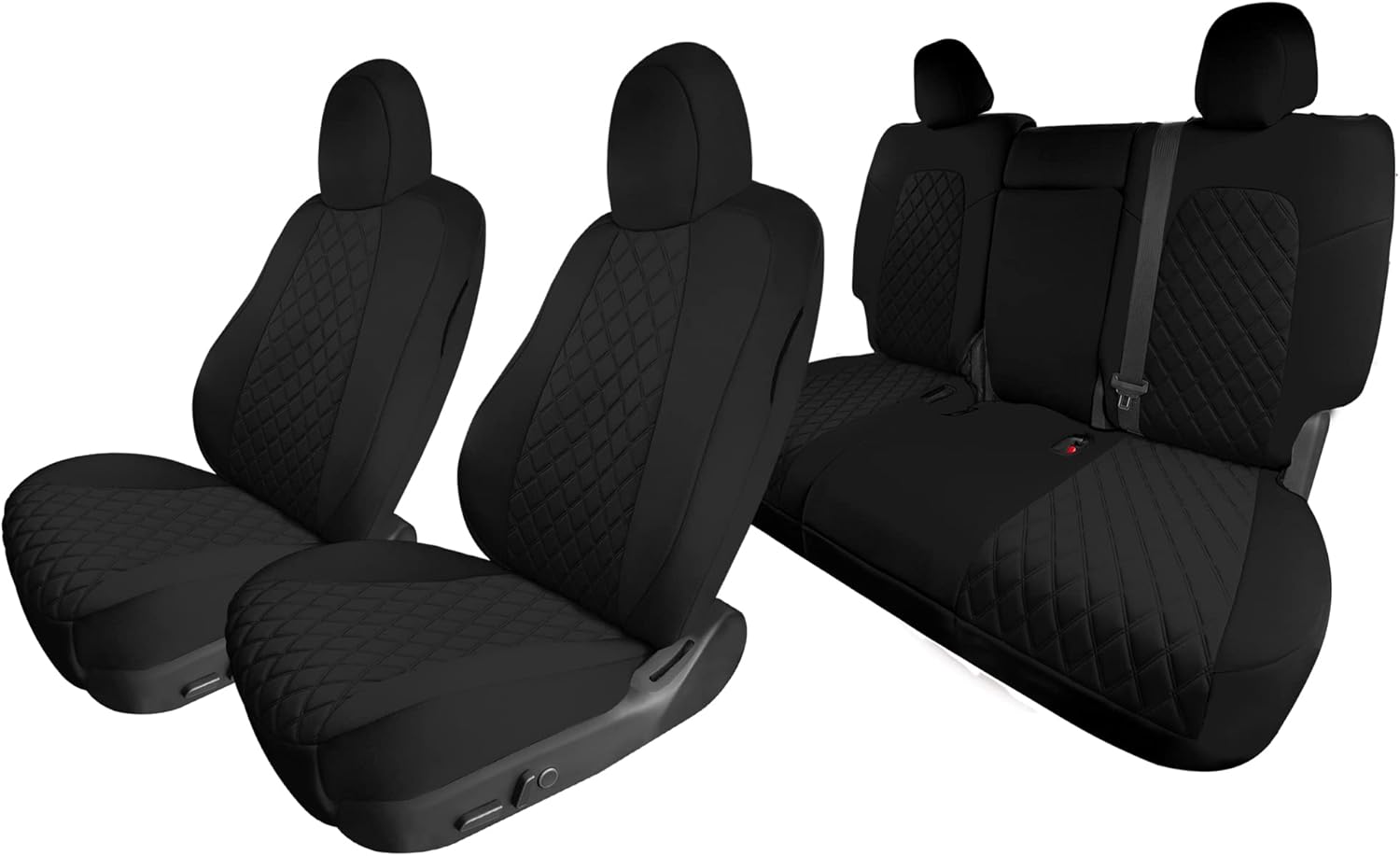 FH Group Custom Fit Seat Covers for Tesla Model Y Neoprene Water Resistant Automotive Seat Covers - Full Set Black